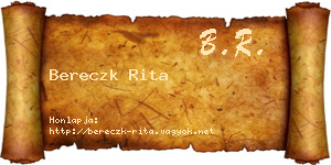 Bereczk Rita névjegykártya