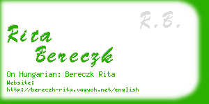 rita bereczk business card